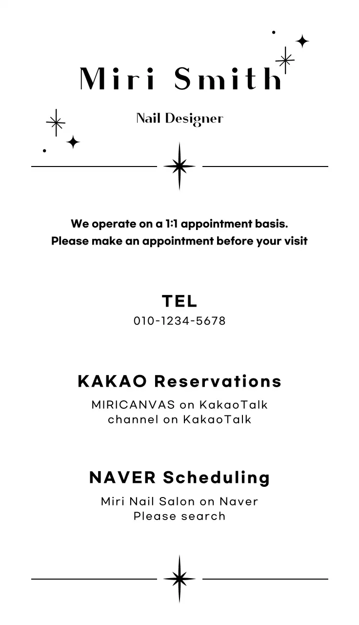 Salon kuku ilustrasi tangan yang rapi dalam warna putih dan hitam