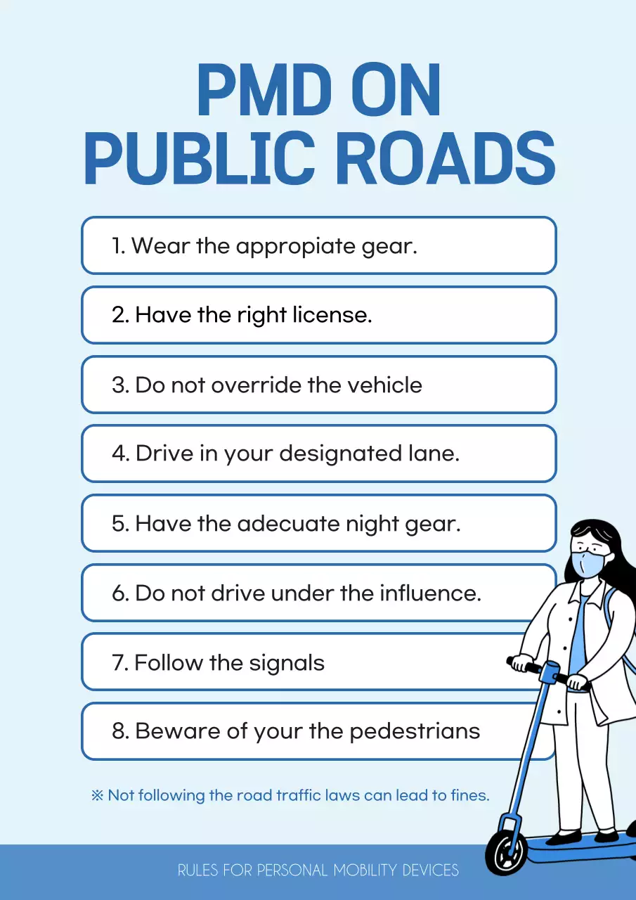 Blue Simple Road Safety Guideline