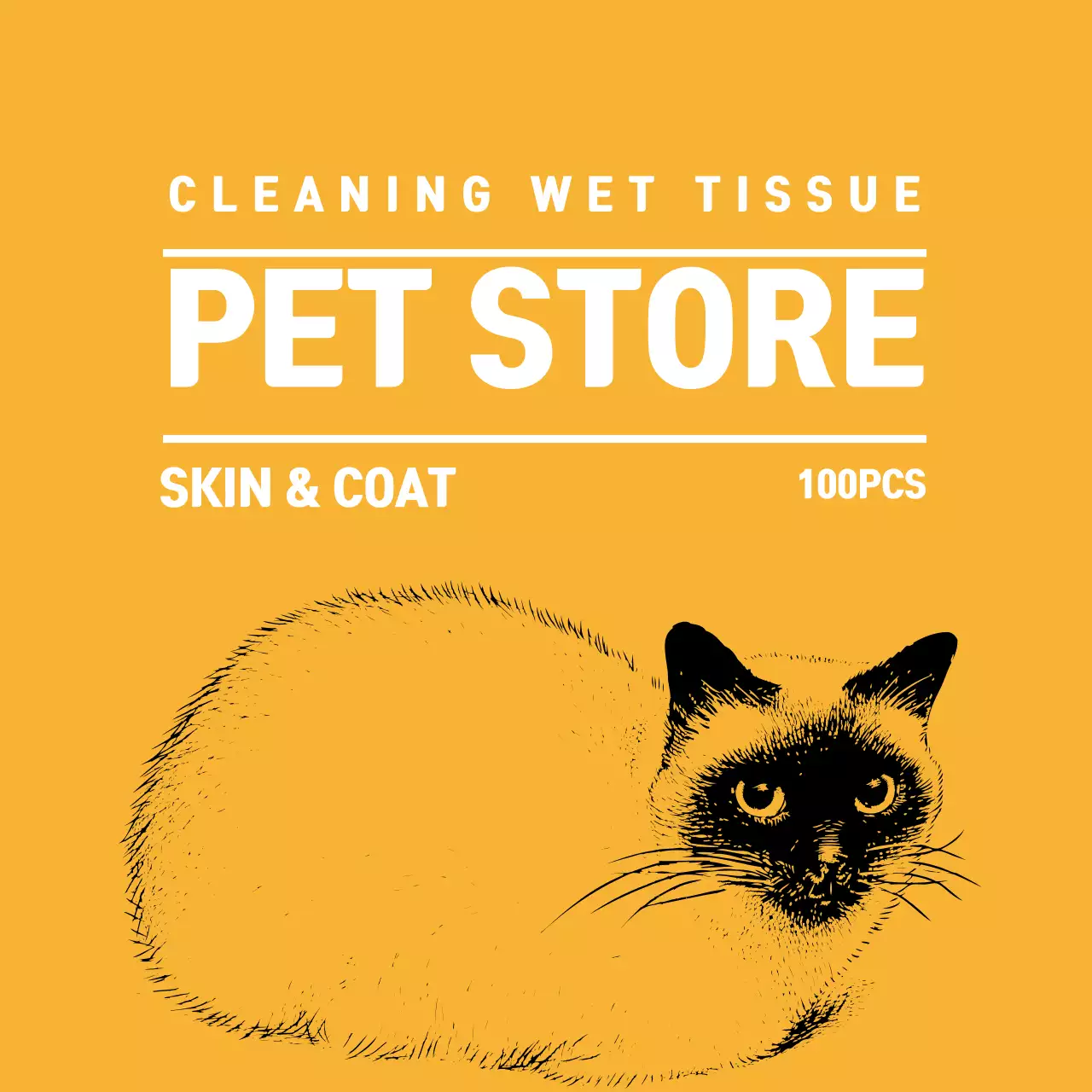 Label toko hewan peliharaan bergambar kuning