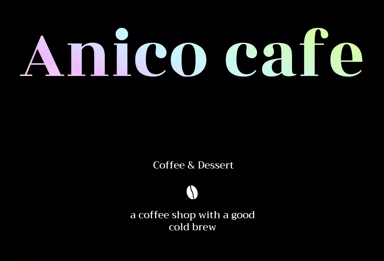 Simple Modern Cafe in Black and Gradients