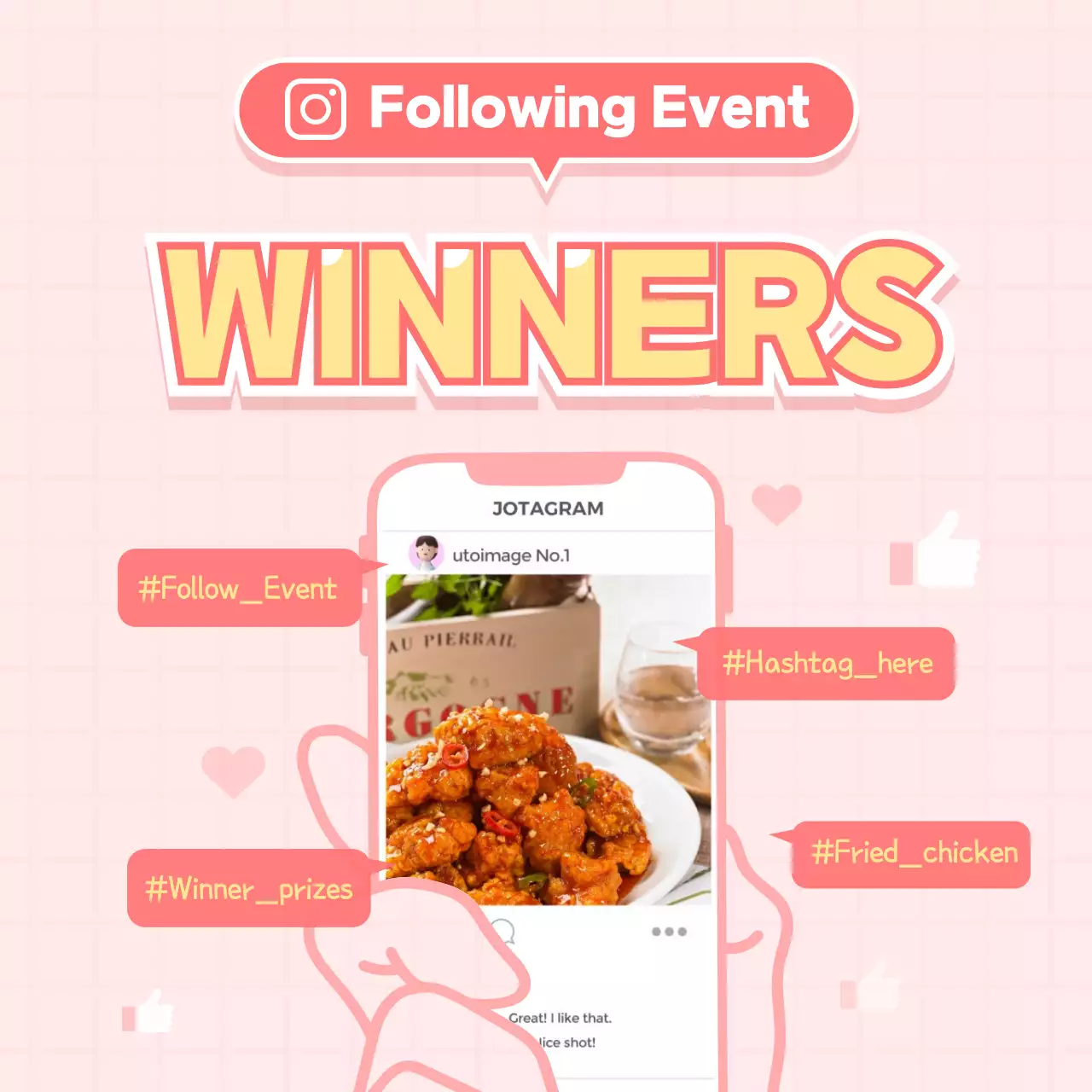 Pink Trendy Event Announcement Instagram Carousel