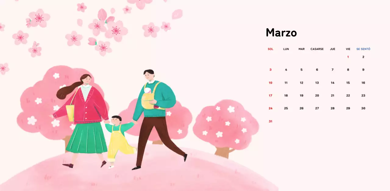 Un cálido calendario ilustrado de Año Nuevo