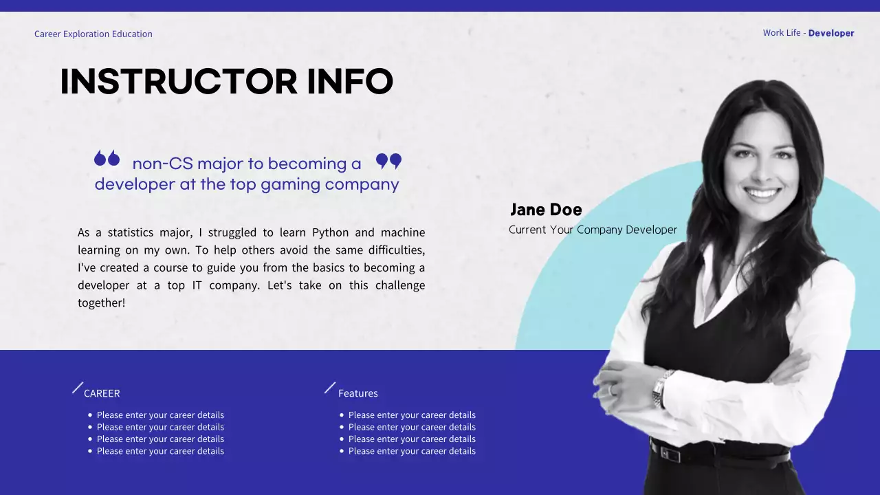 Blue Modern Career Presentation