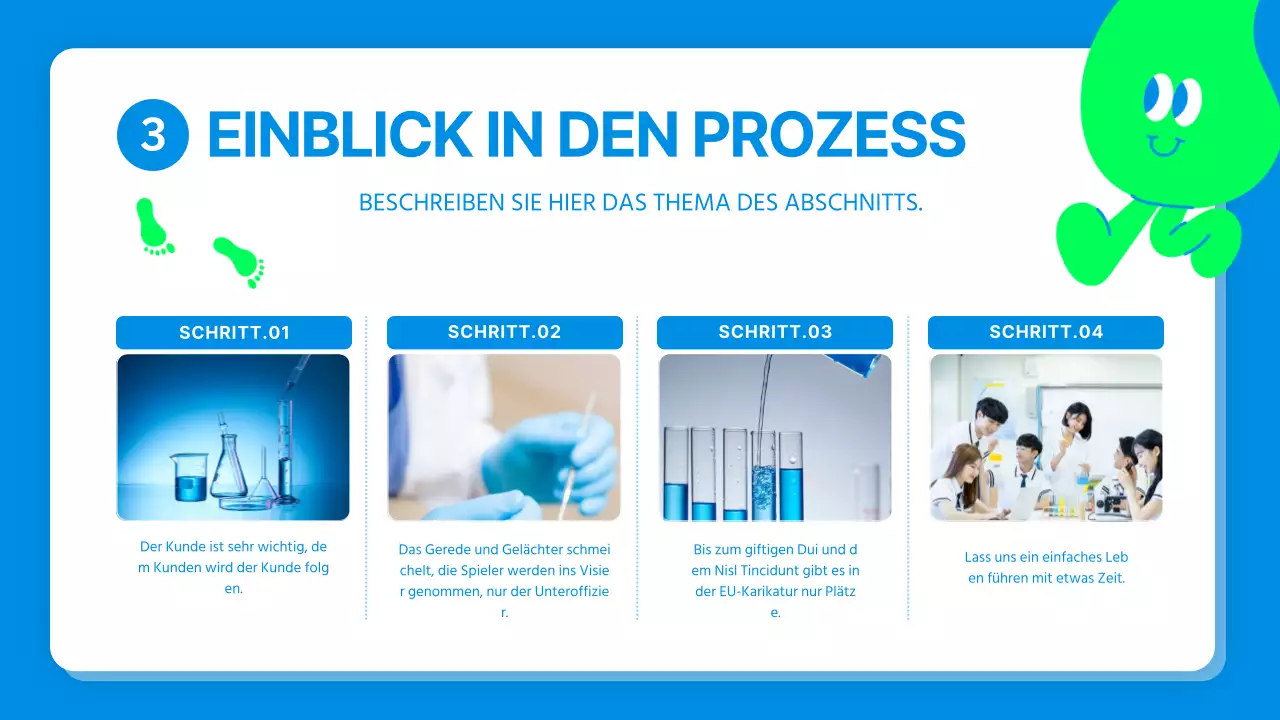 Niedlicher Charakter Science Experiment Report in Blau und Lindgrün