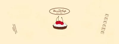 Promote and inform cafes with an emotional logo in reddish brown and pale yellow.