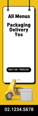 Banner de promoção de entrega moderna amarela