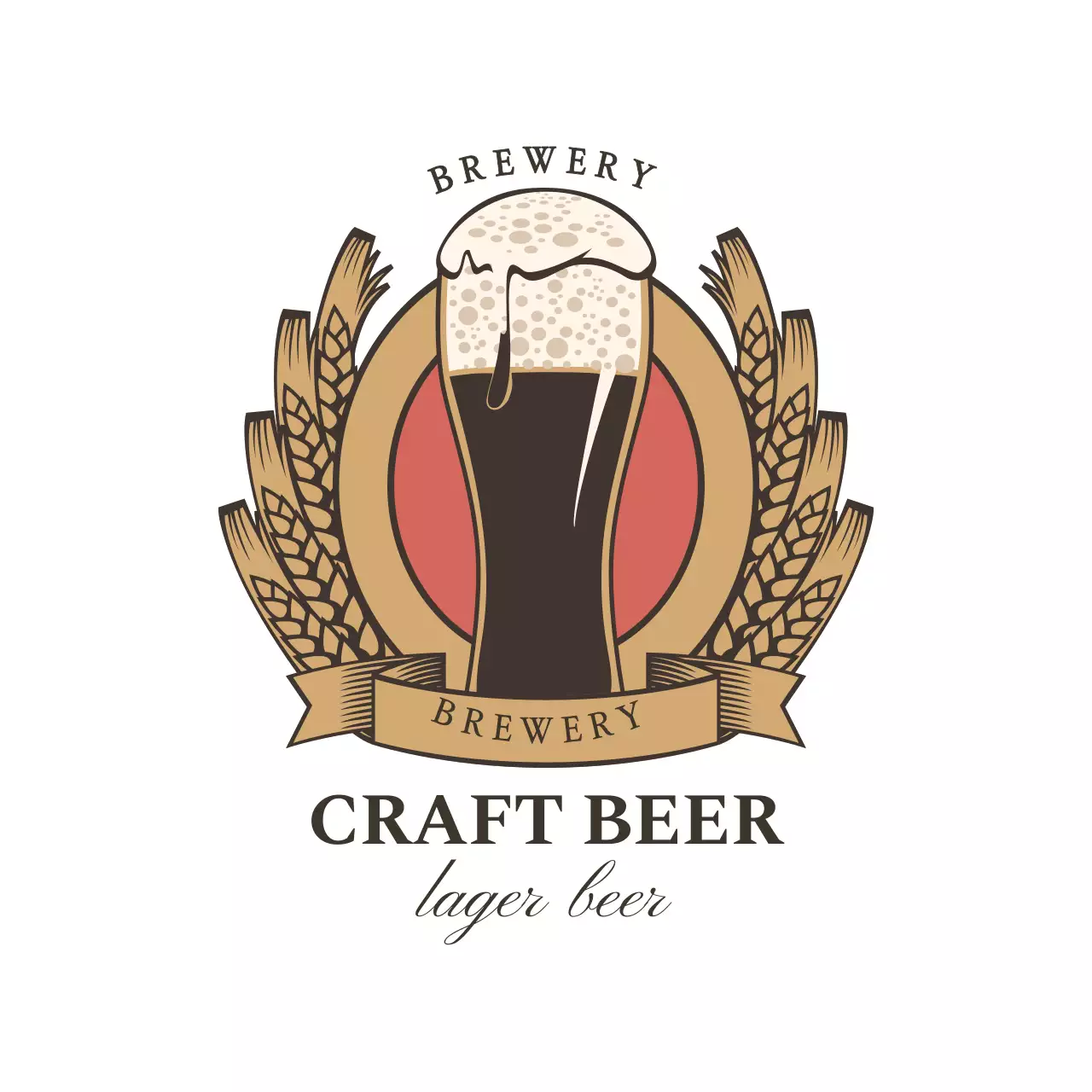 Simple Vintage Beer Illustrated Coaster