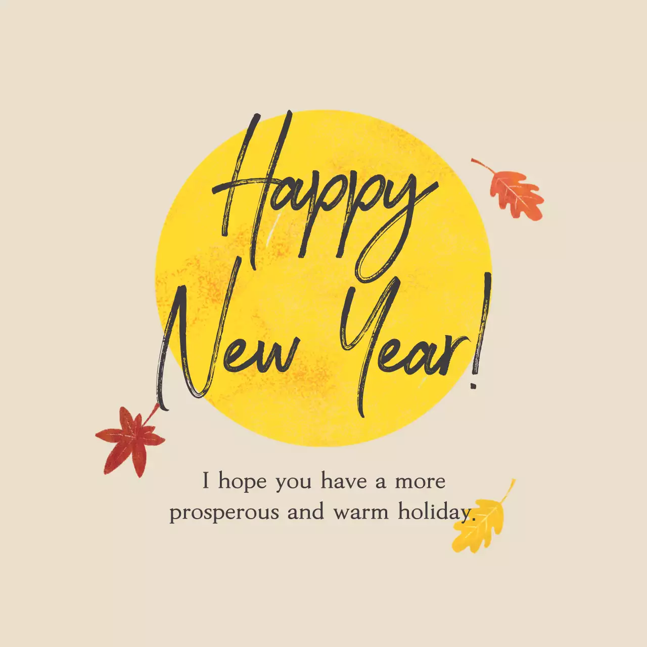 Yellow Vintage Holiday Greetings Card Social Media Post