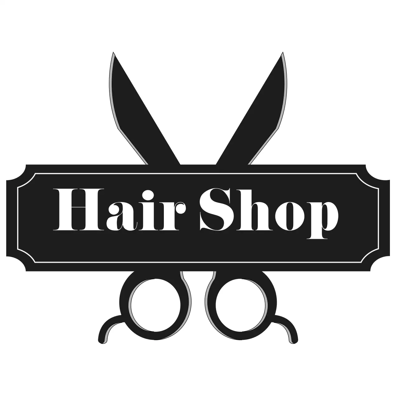 Black Classic Hair Advertisement Logo