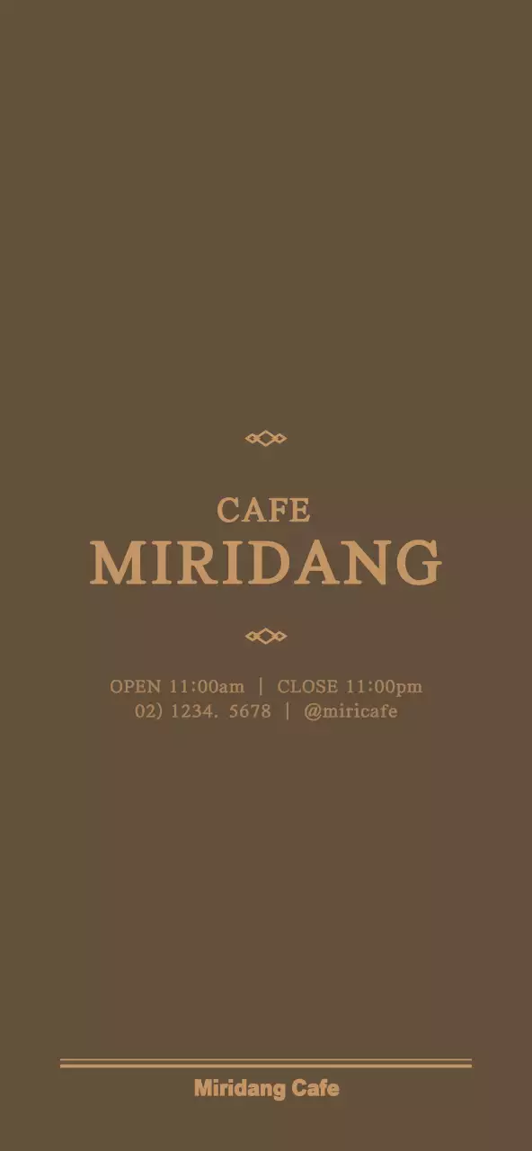 Simple, classy style cafe menu price sign in coffee colors