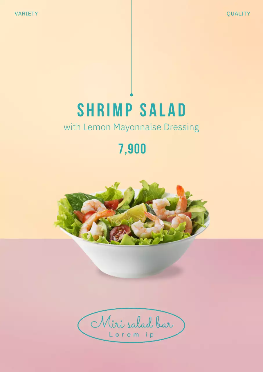 Poster dọc salad đơn giản màu hồng