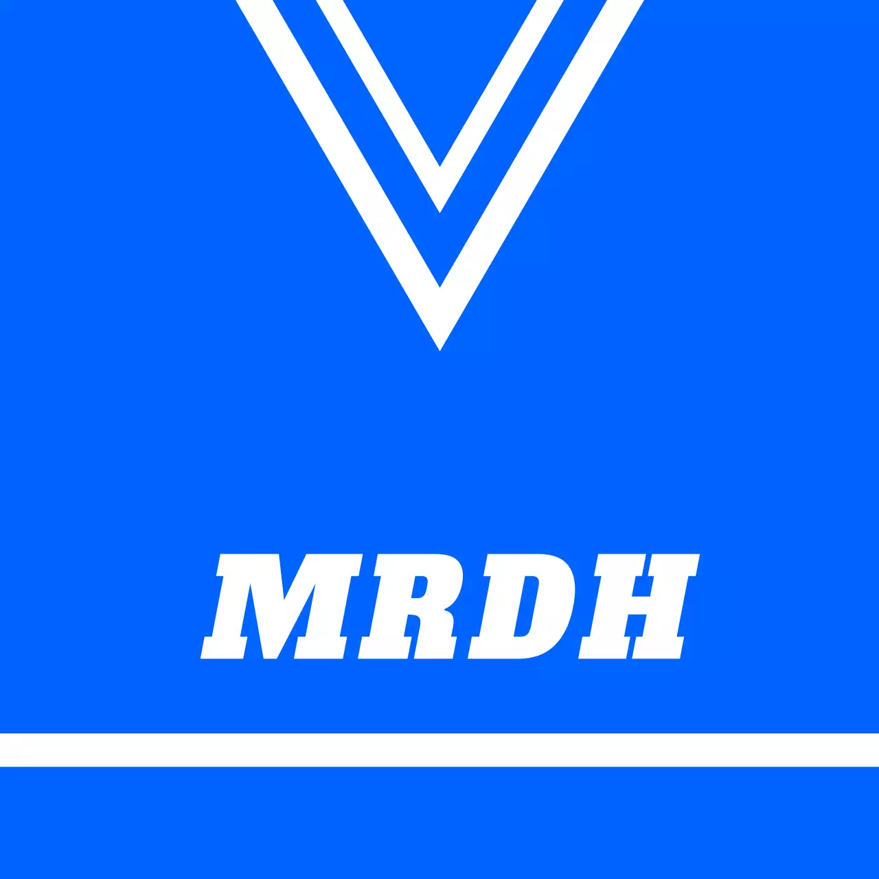 Sports store uniform balsa with white logo on blue background