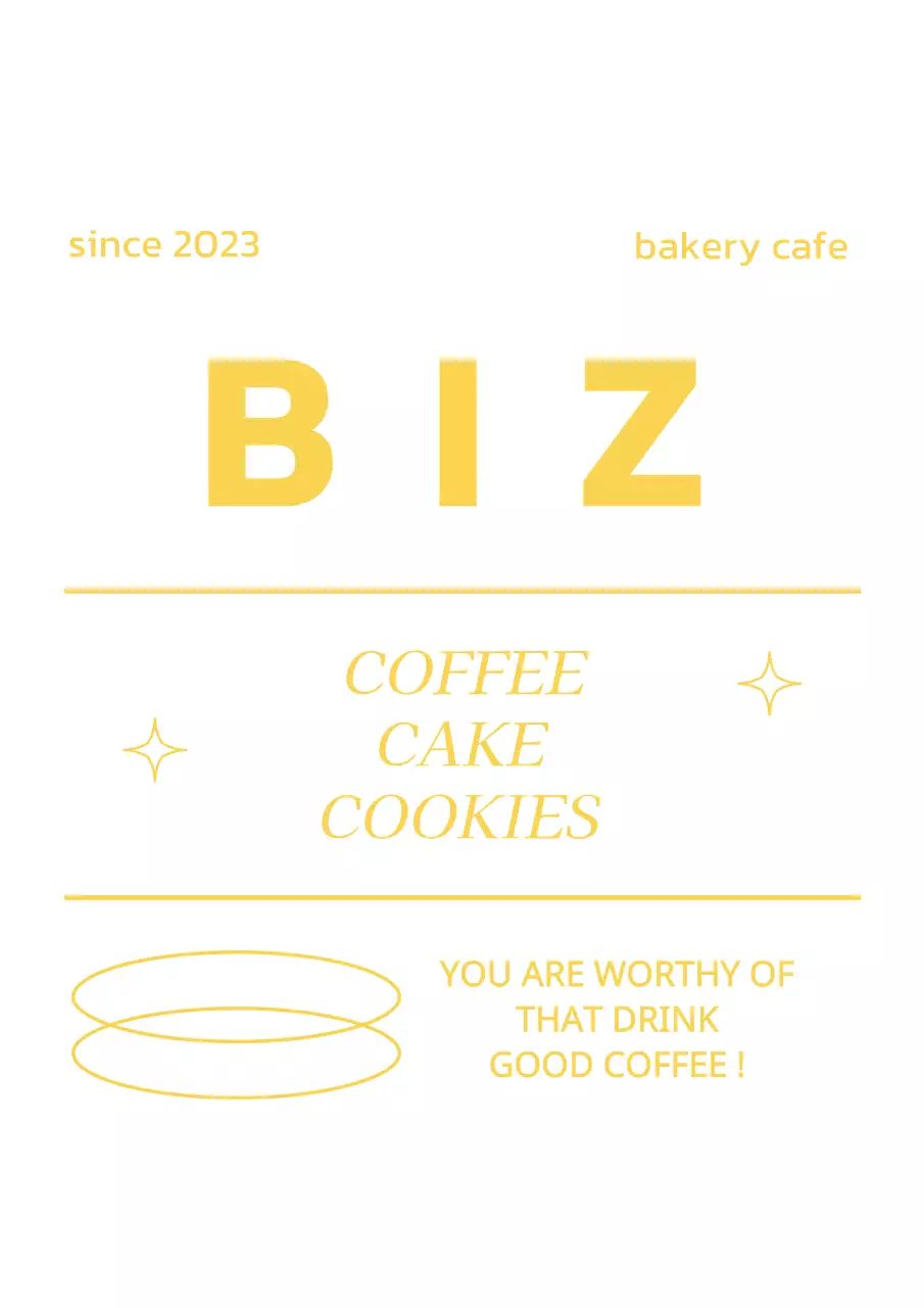 Stiker interior vertikal dengan huruf tebal dan miring yang dibagi menjadi tiga bagian