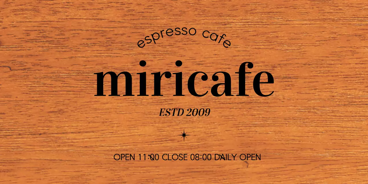 Simple cafe design with black text