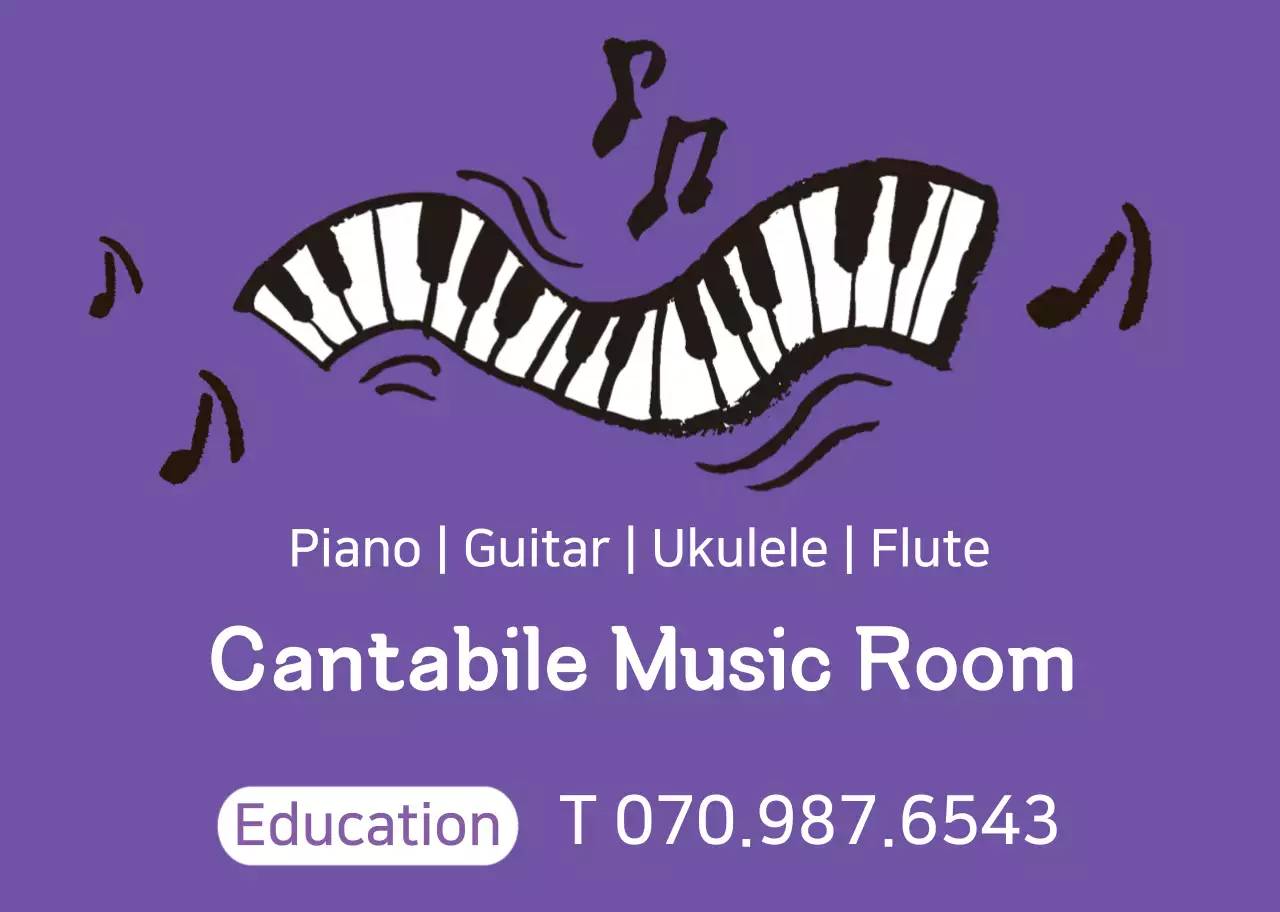 Khuyến mãi học viện âm nhạc minh họa piano màu tím 