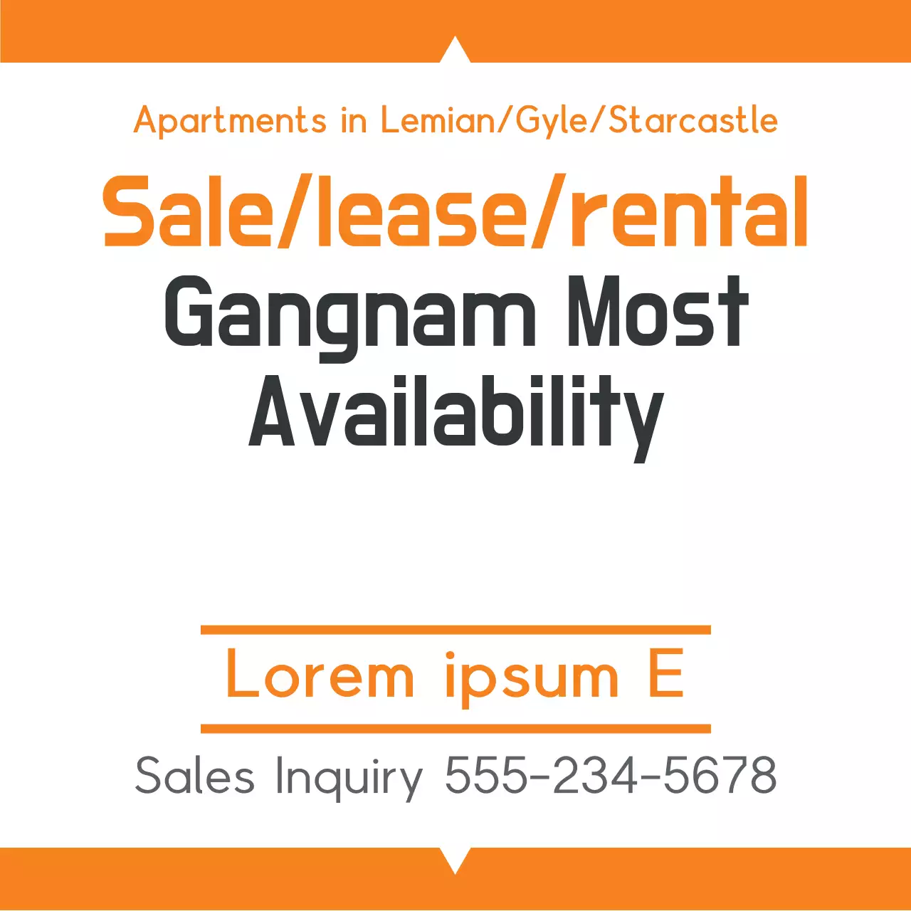 Orange Minimal Real Estate Promotion Banner