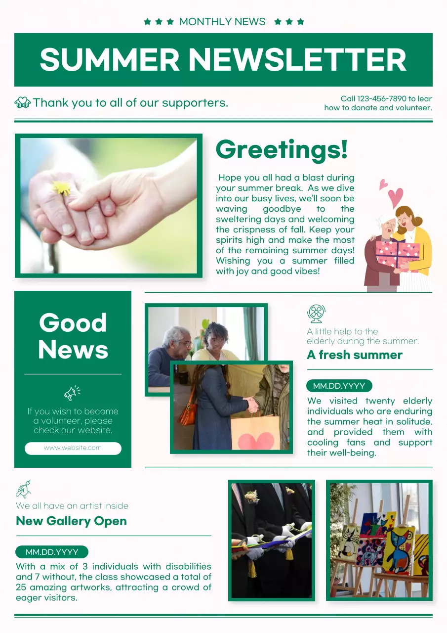 Green Modern Summer Newsletter