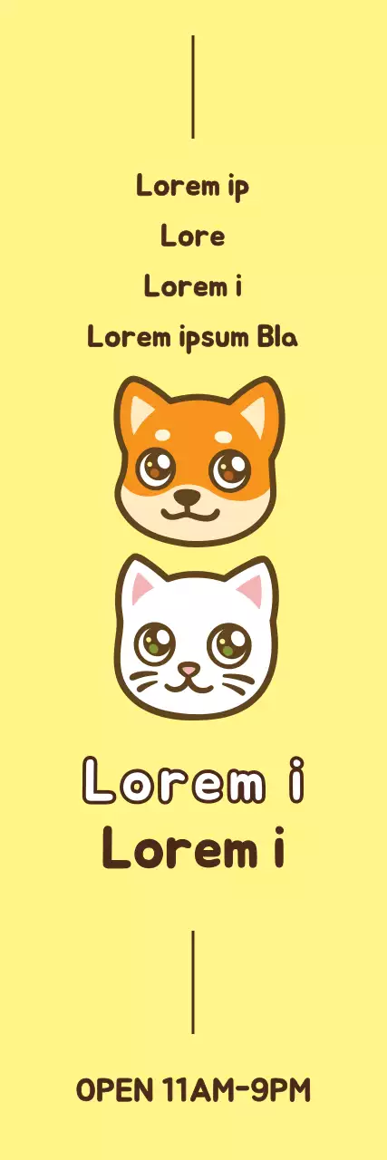 Banner amarelo simples para promoção de animais de estimação