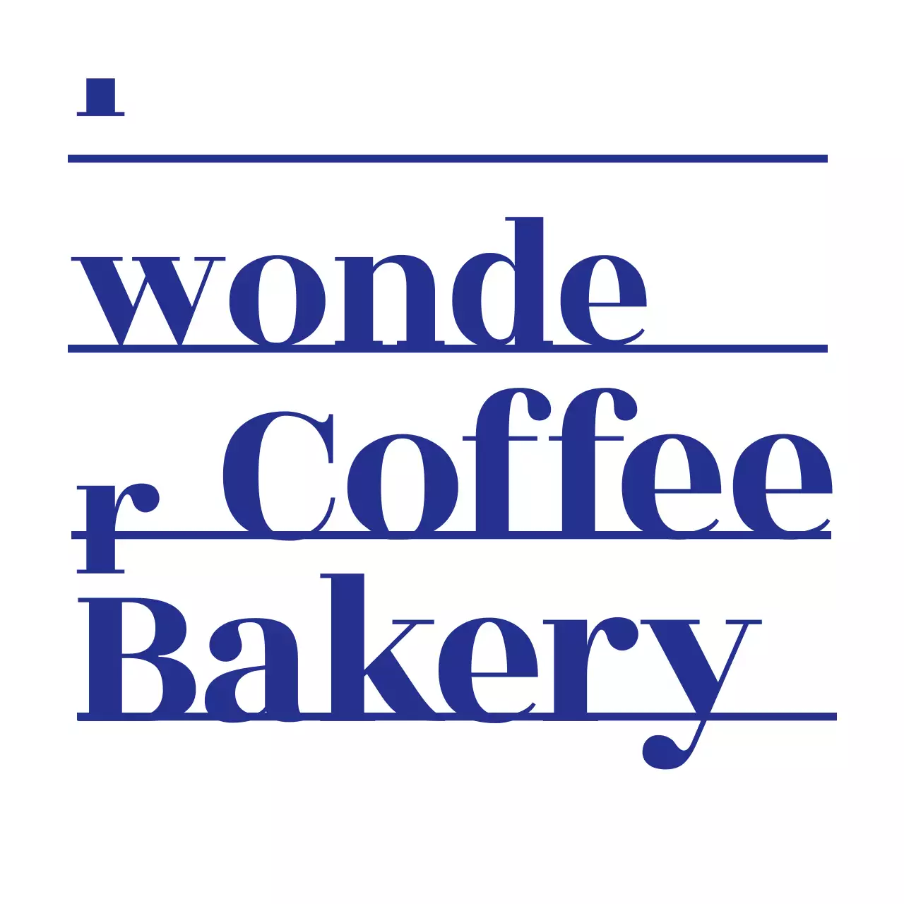 Navy blue emotional and simple line layout style bakery cafe