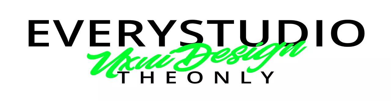 Sleek design studio logo with two fonts: fluorescent green and black.