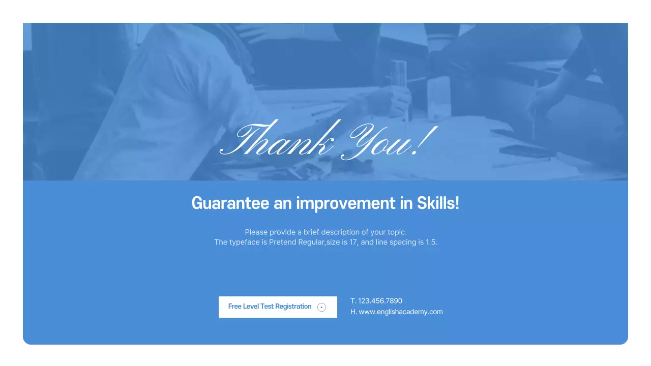 Blue Professional Language Course Invitation Presentation