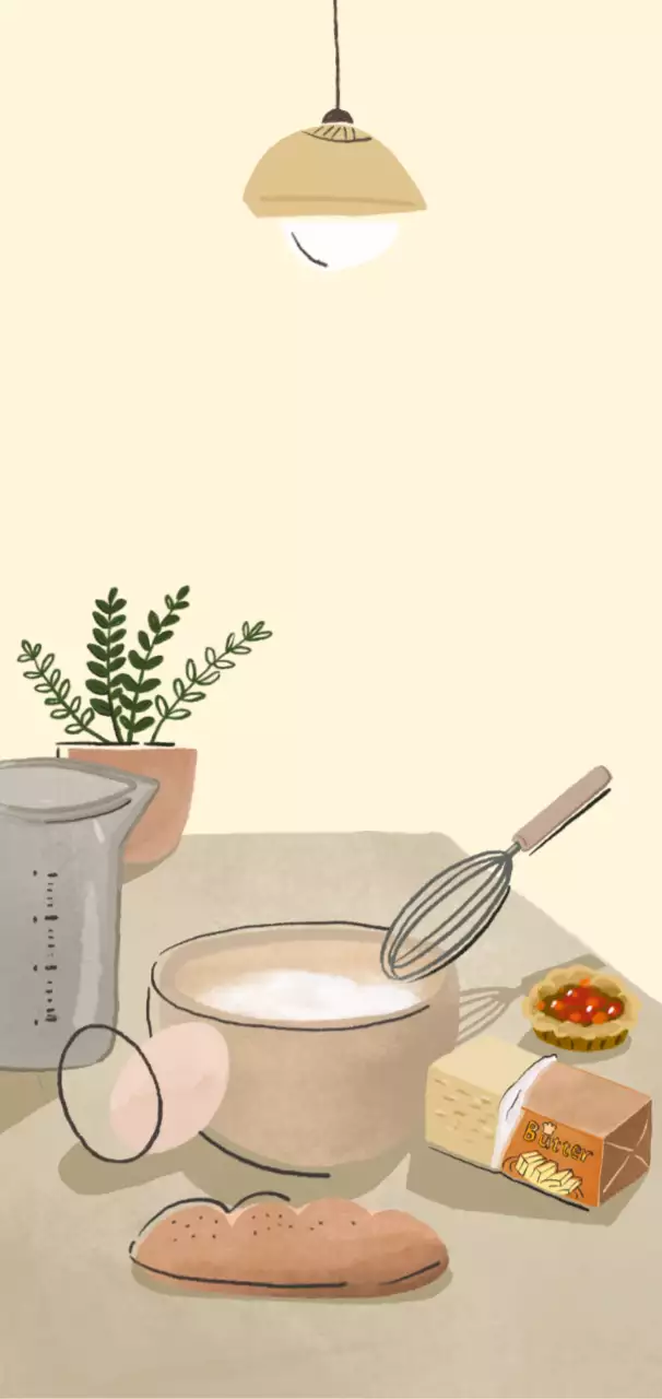 Beige Minimal Baking Recipe Wallpaper