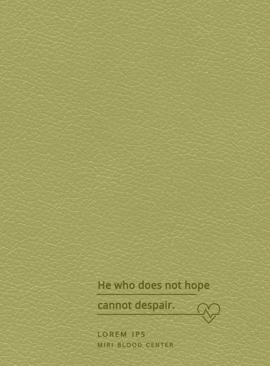 Blood drive diary cover with a quote