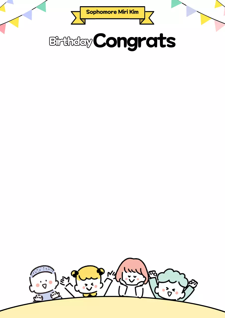 Ilustrasi anak-anak taman kanak-kanak dalam berbagai warna