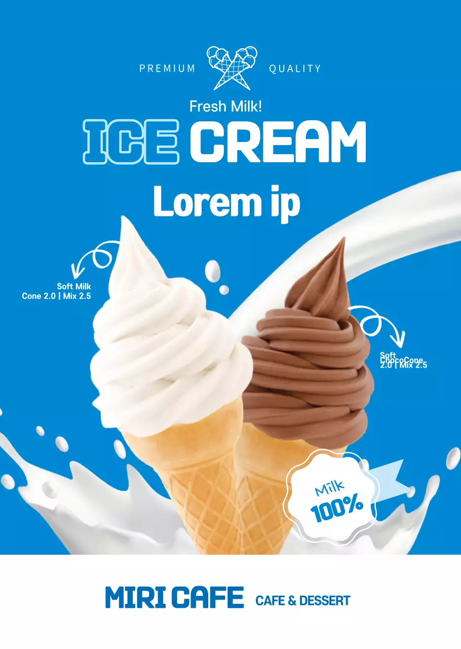 Basic-style milk ice cream