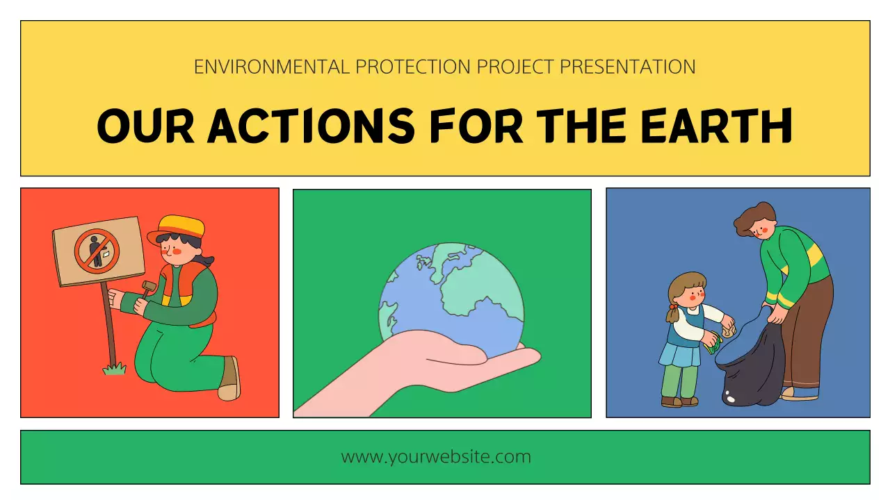 A modern yellow and green presentation on environmentalism