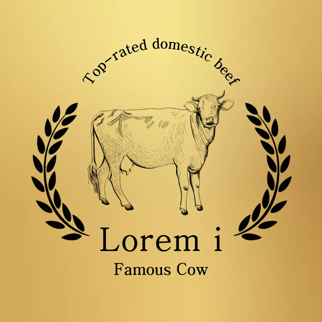 Ikon Sederhana Emas Hanwoo Mewah