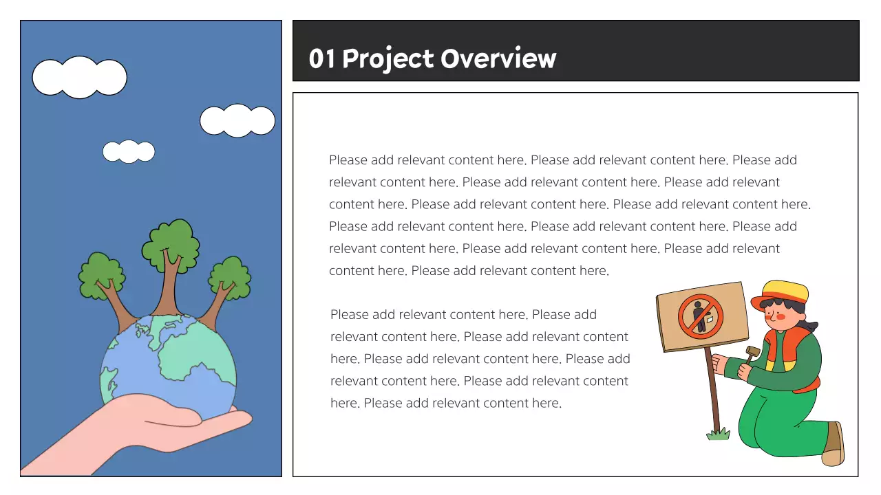 A modern yellow and green presentation on environmentalism