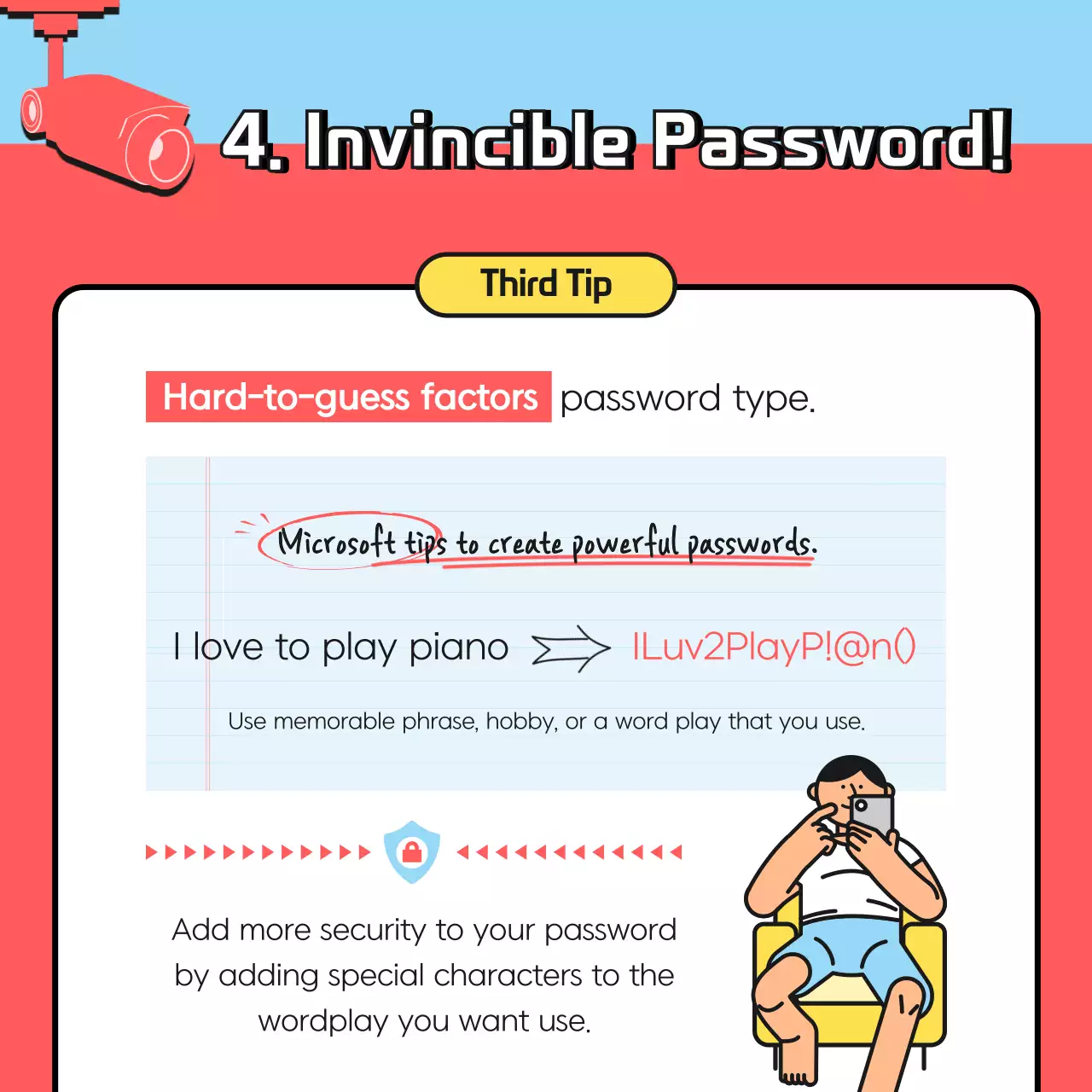 Red Minimal Password Promotion Instagram Carousel