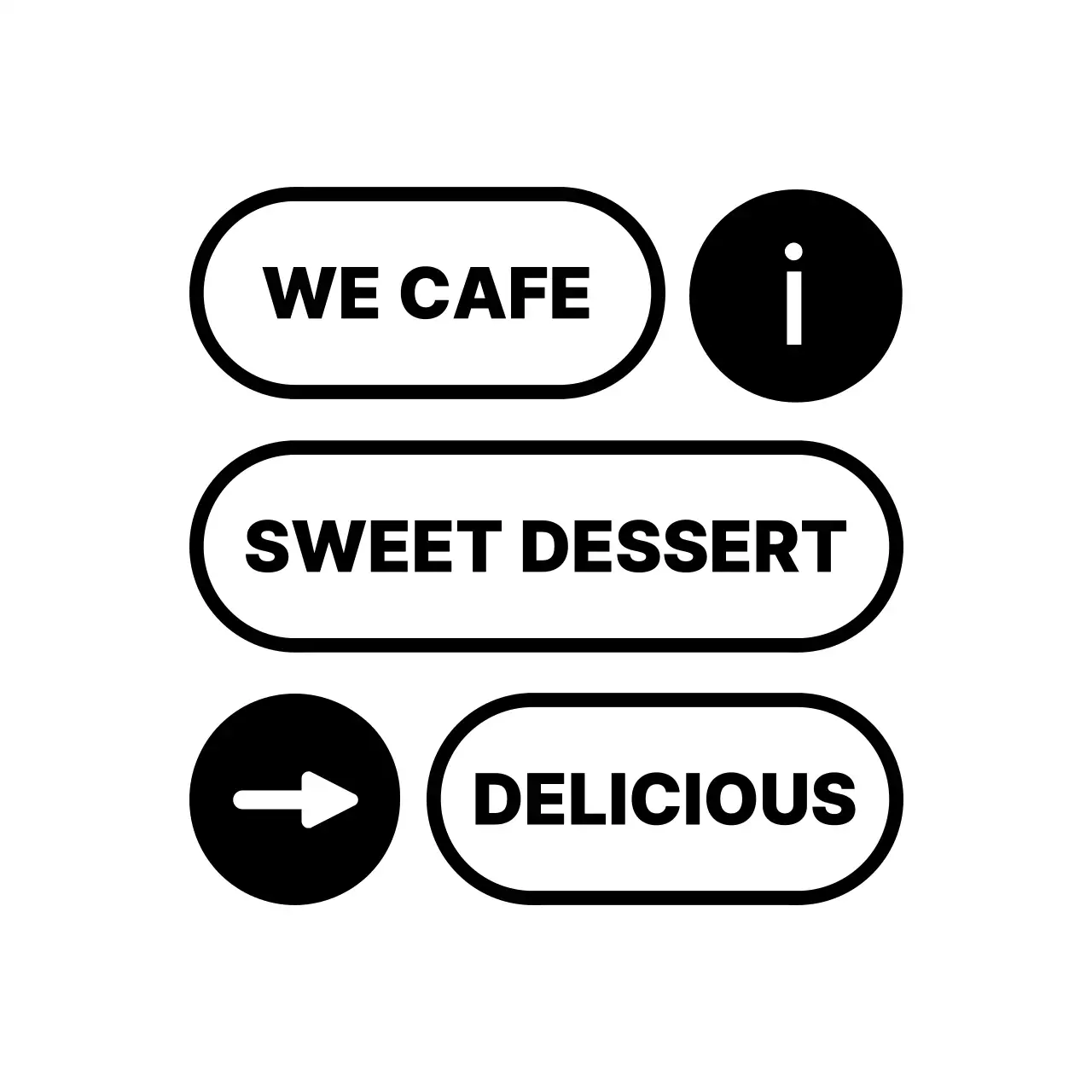 Black and simple UI text stationery style cafe