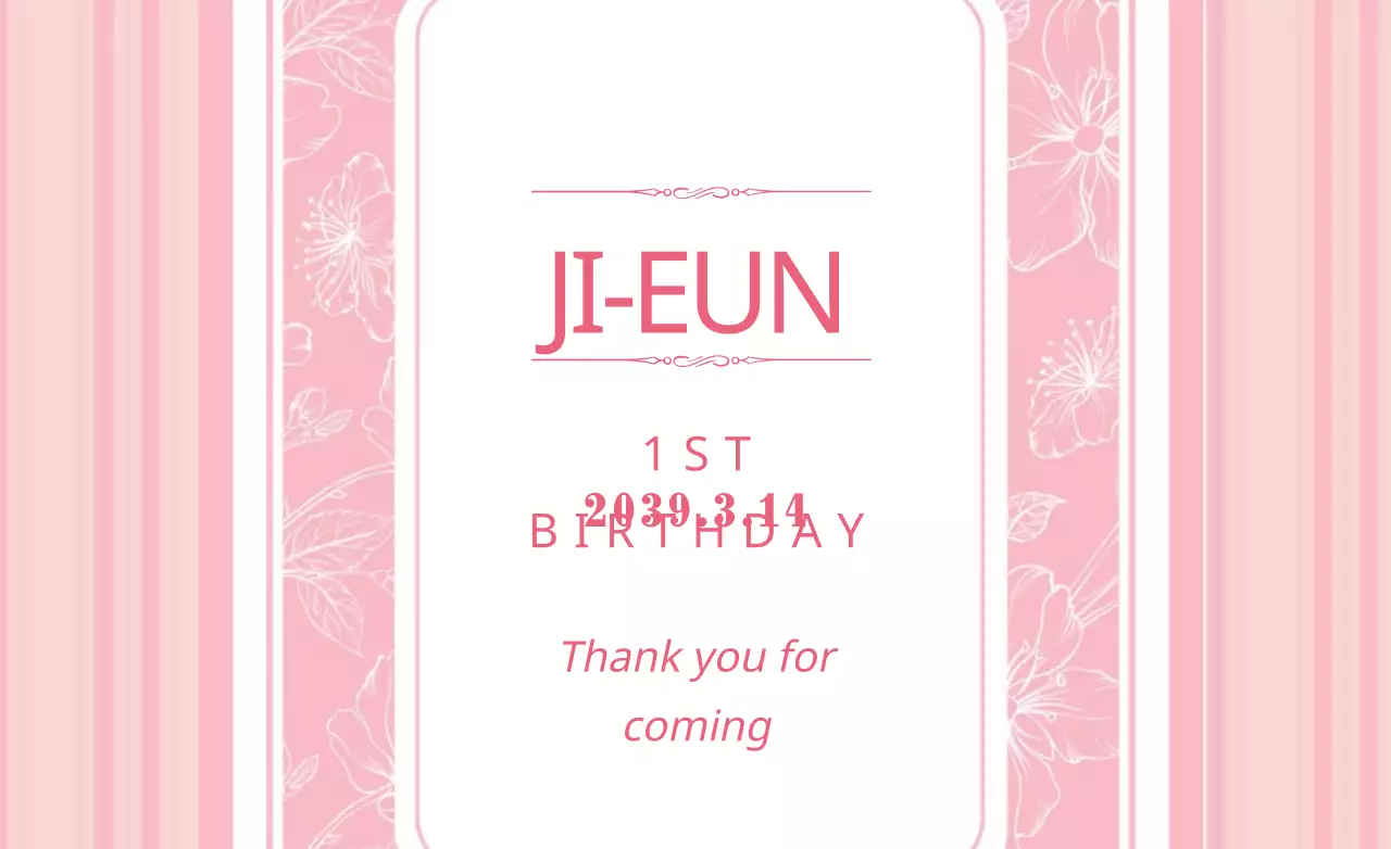 Pink Floral Birthday Invitation Banner