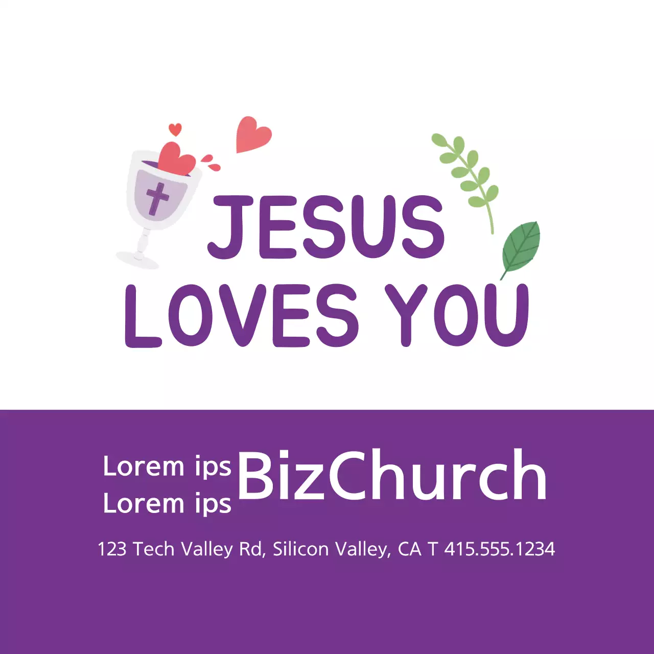 Gereja ilustrasi sederhana berwarna ungu