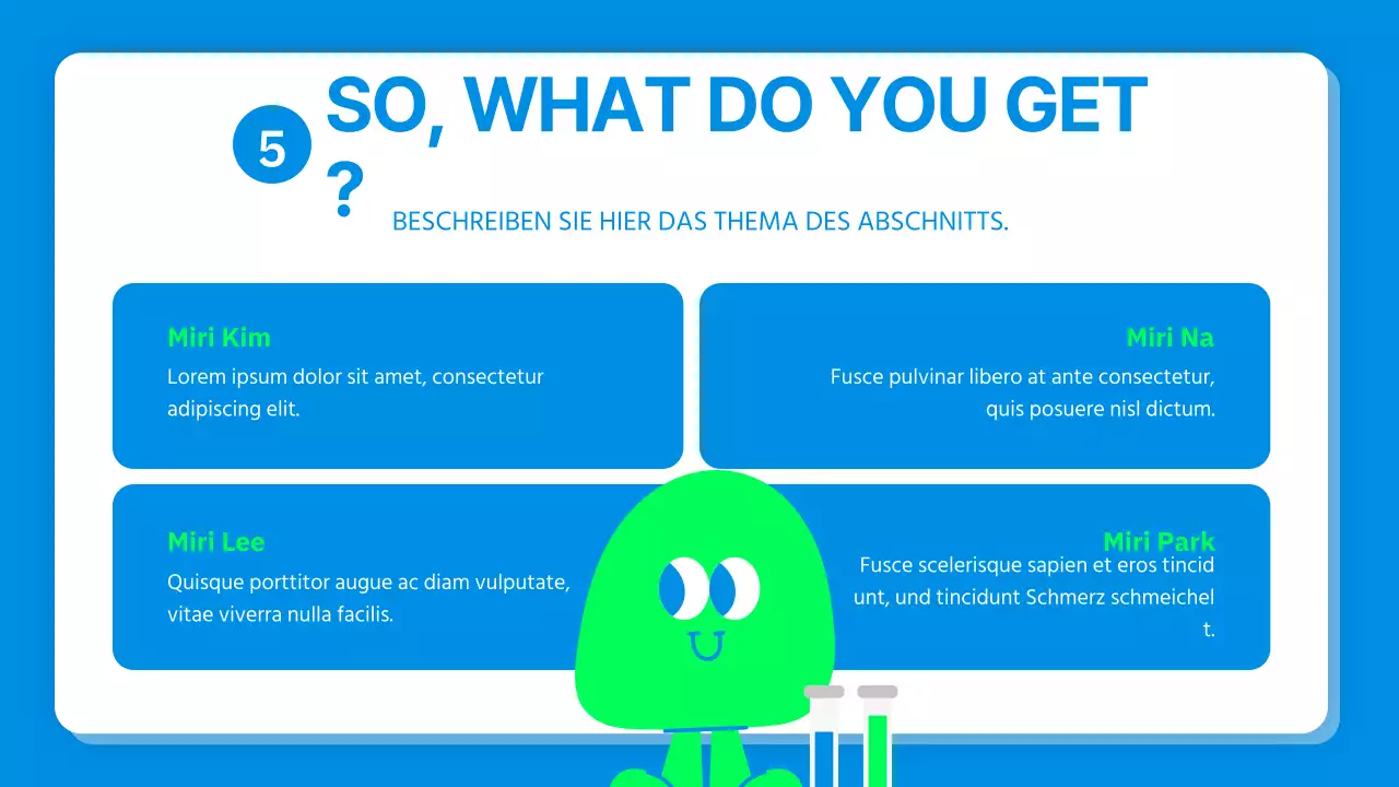 Niedlicher Charakter Science Experiment Report in Blau und Lindgrün