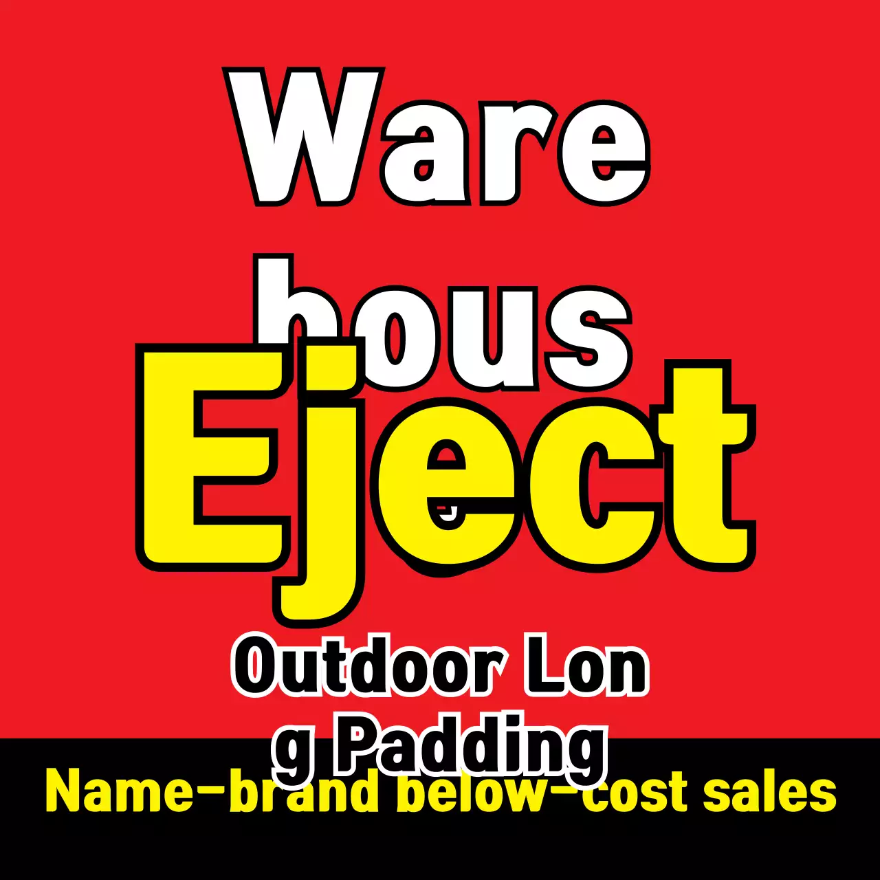 Red Bold Warehouse Sale Promotion Banner