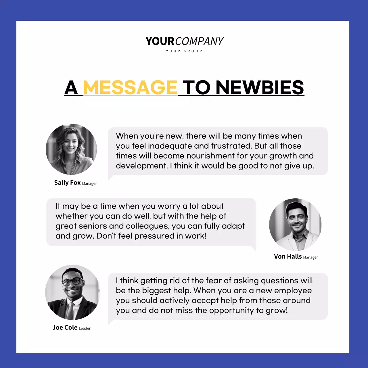 Blue Professional Employee Orientation Event Instagram Carousel