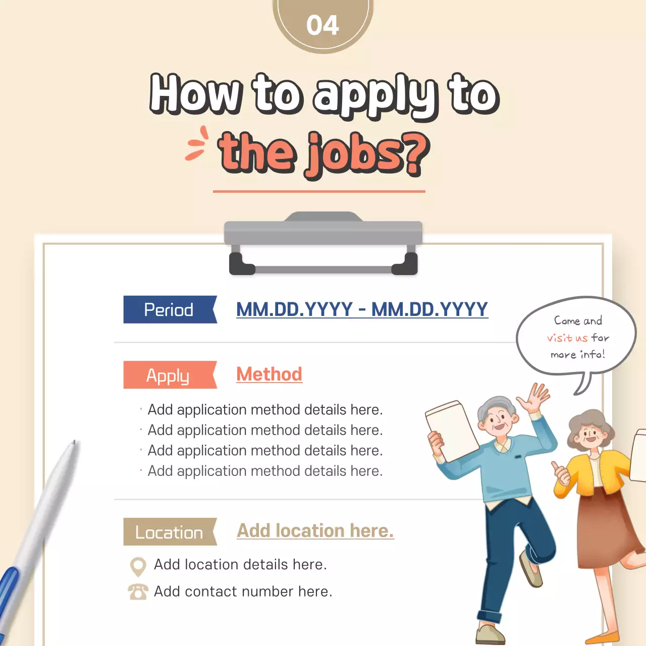 Beige Simple Senior Jobs Promotion Instagram Carousel