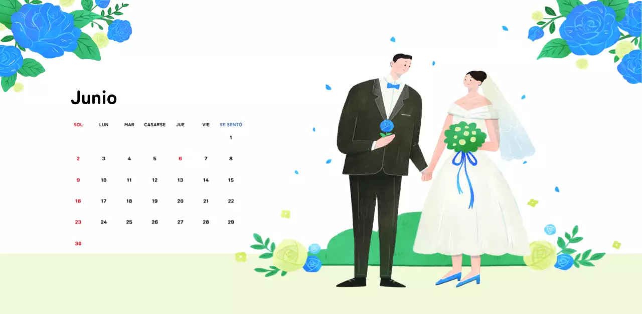 Un cálido calendario ilustrado de Año Nuevo