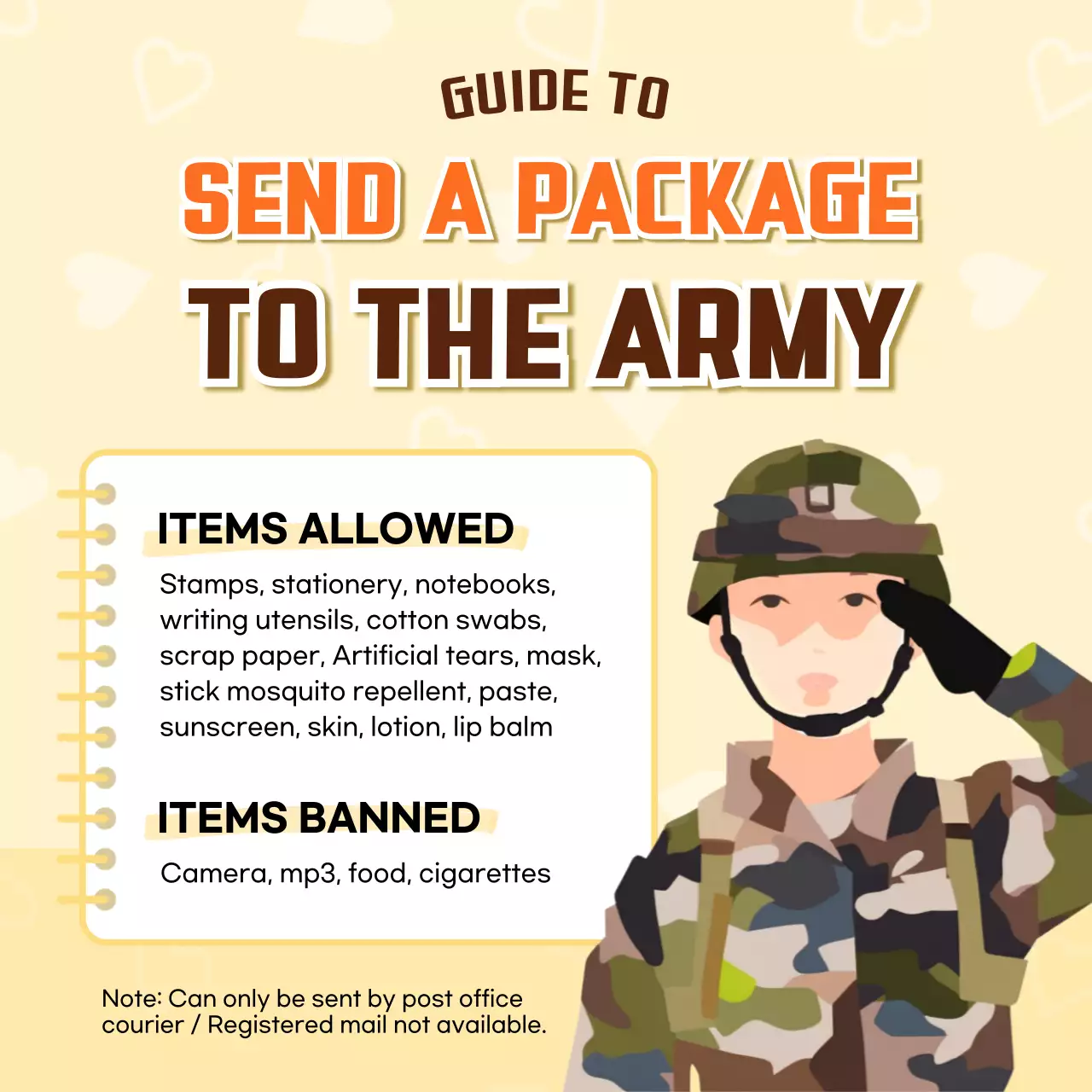 Beige Simple Army Guide Social Media Post