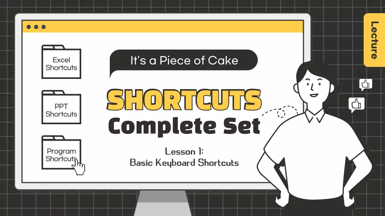 옐로우 모던 키보드 강의 유튜브 썸네일