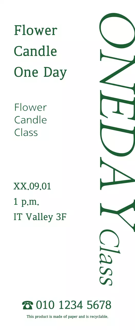 About this one-day class: a simple and sentimental sculpture-style flower candle in green.