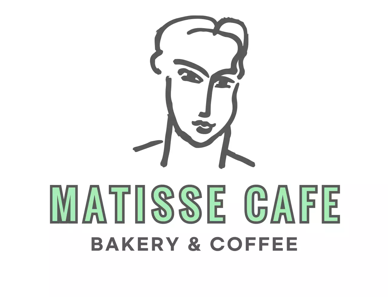 Um café cinzento-menta, com desenhos sentimentais