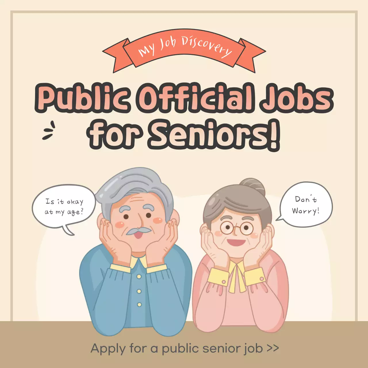 Beige Simple Senior Jobs Promotion Instagram Carousel