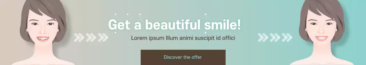 Banner de promoção de ortodontia moderna bege