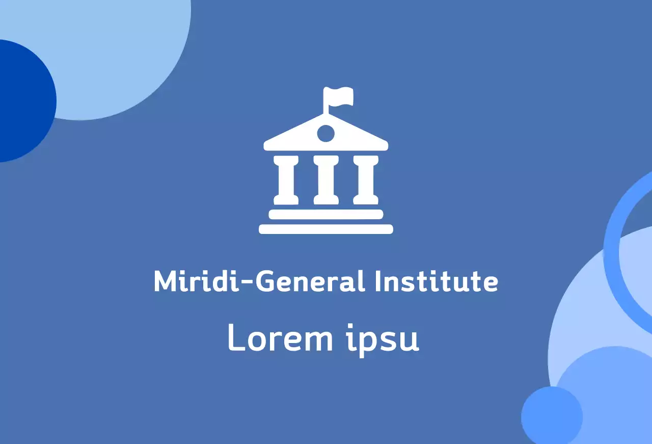 A blue background balsa with a logo depicting a school.