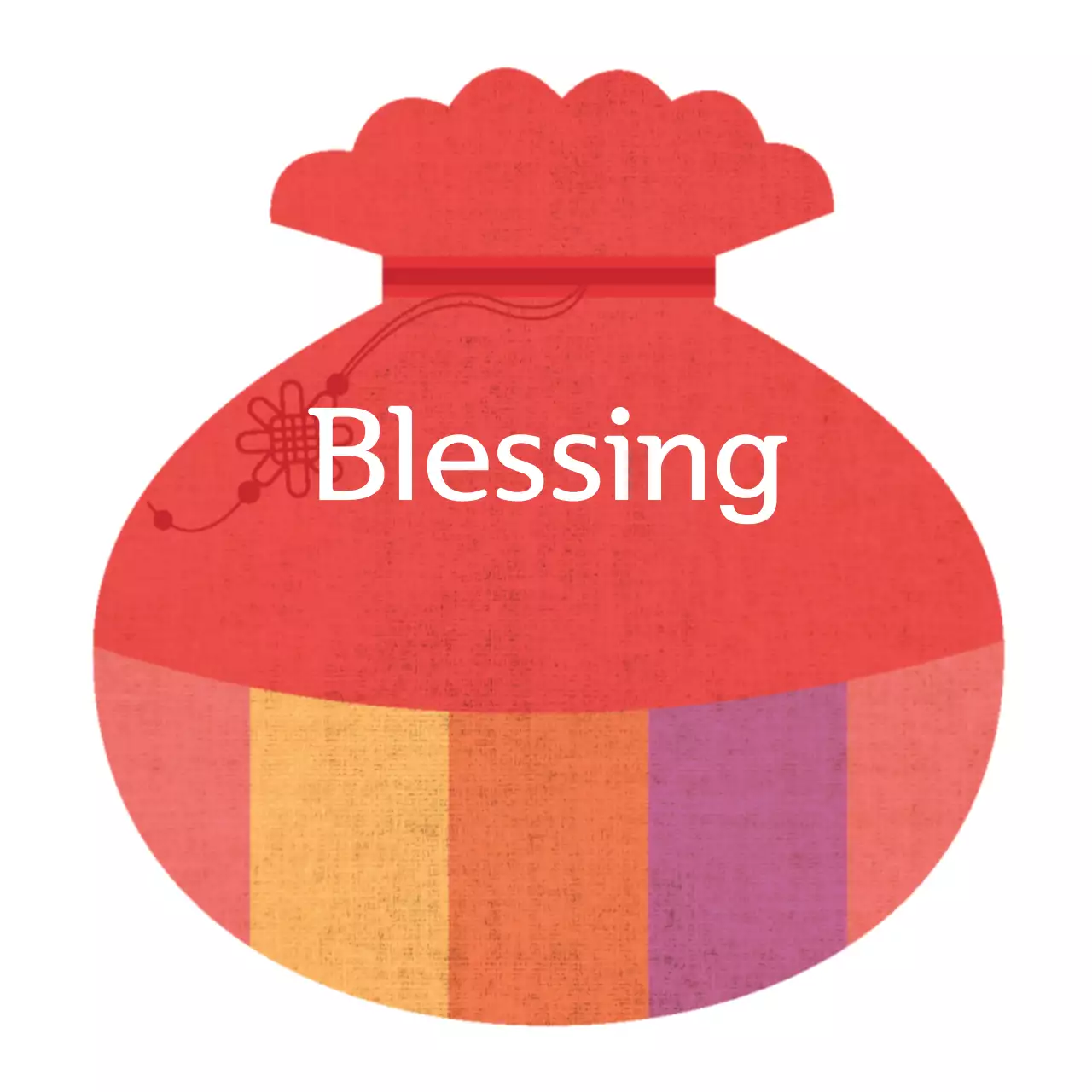 Ilustrasi tas pinggang berwarna putih dan merah