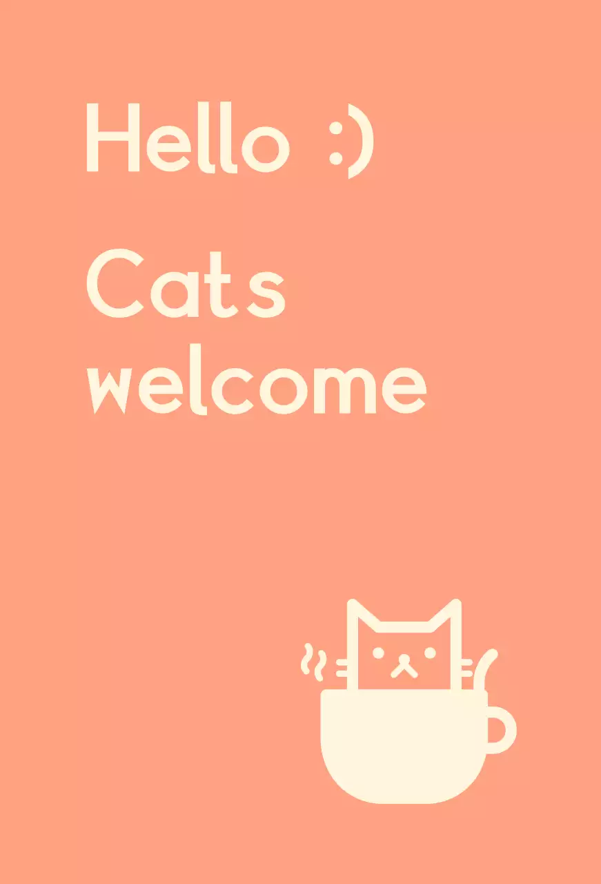 Cat Cafe Ballette with cats on a pink pink background